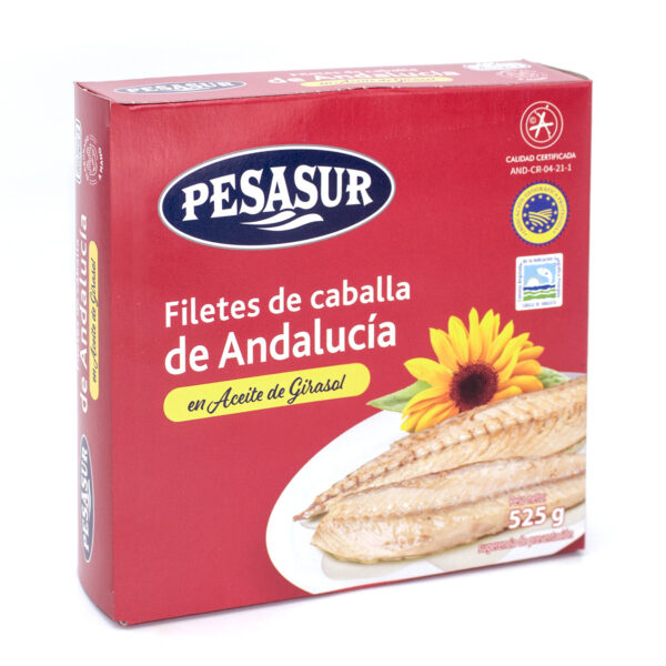 Filetes de caballa de Andalucía en aceite de girasol 525 g lata